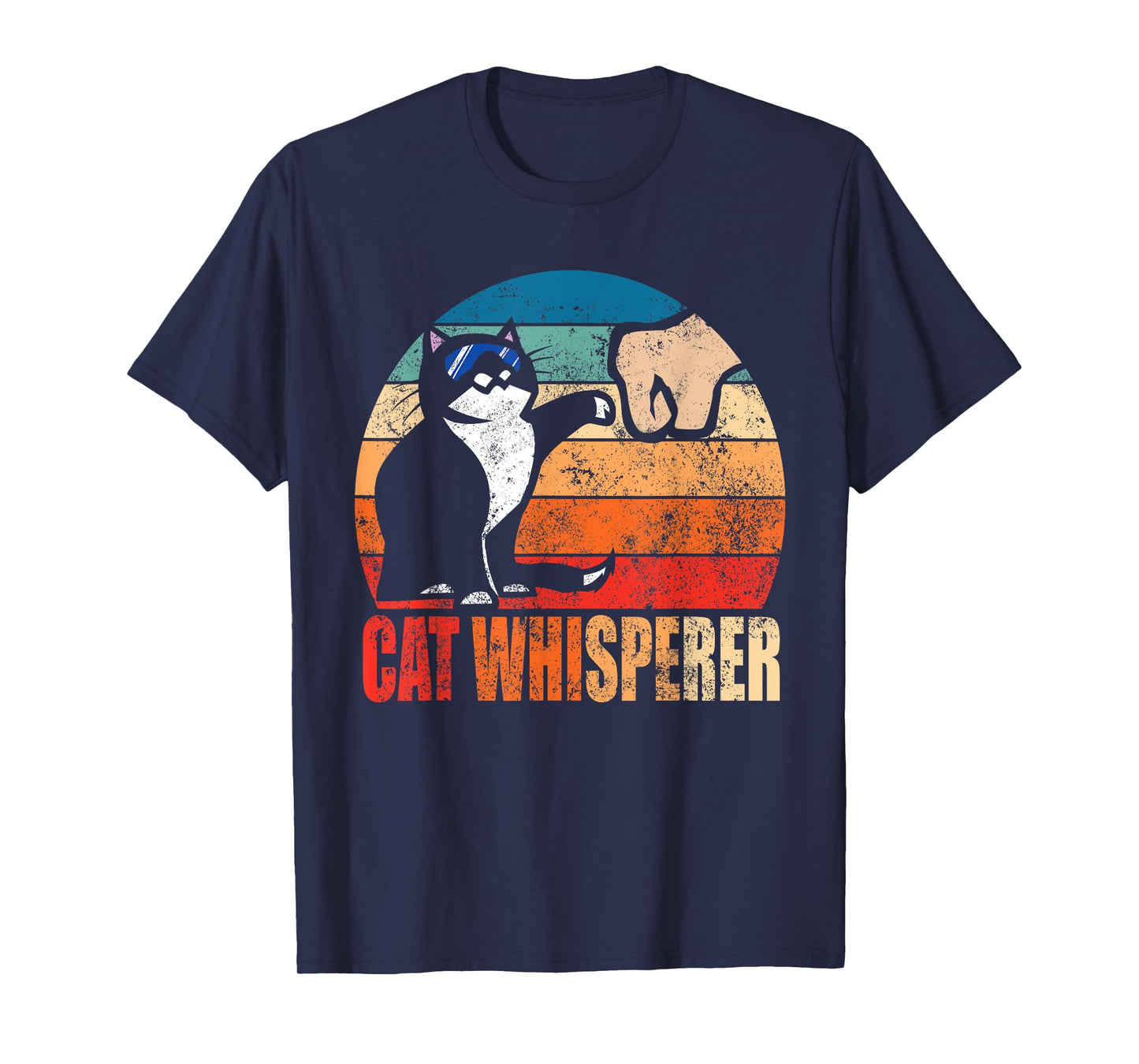 Funny Retro Best Cat Whisperer with Fist Bump Gift Men Women T-Shirt