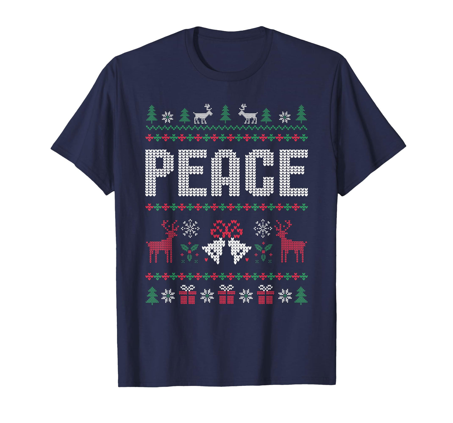 Peace I Come in Peace Matching Couple Ugly Merry Christmas T-Shirt