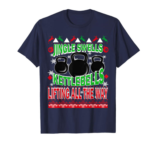 Ugly Christmas Gym Kettlebell Weightlifting Fitness Gift T-Shirt