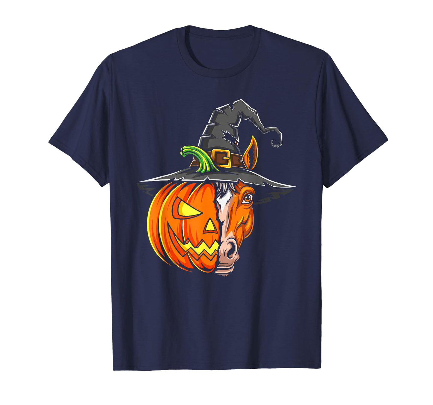 Horse Pumpkin Jack O Lantern Halloween Kids Mens Womens T-Shirt