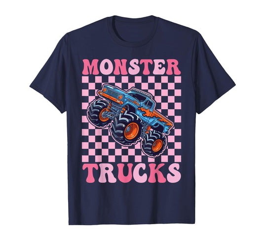 Monster Truck for Toddlers, Girl Monster Truck Retro Vintage T-Shirt
