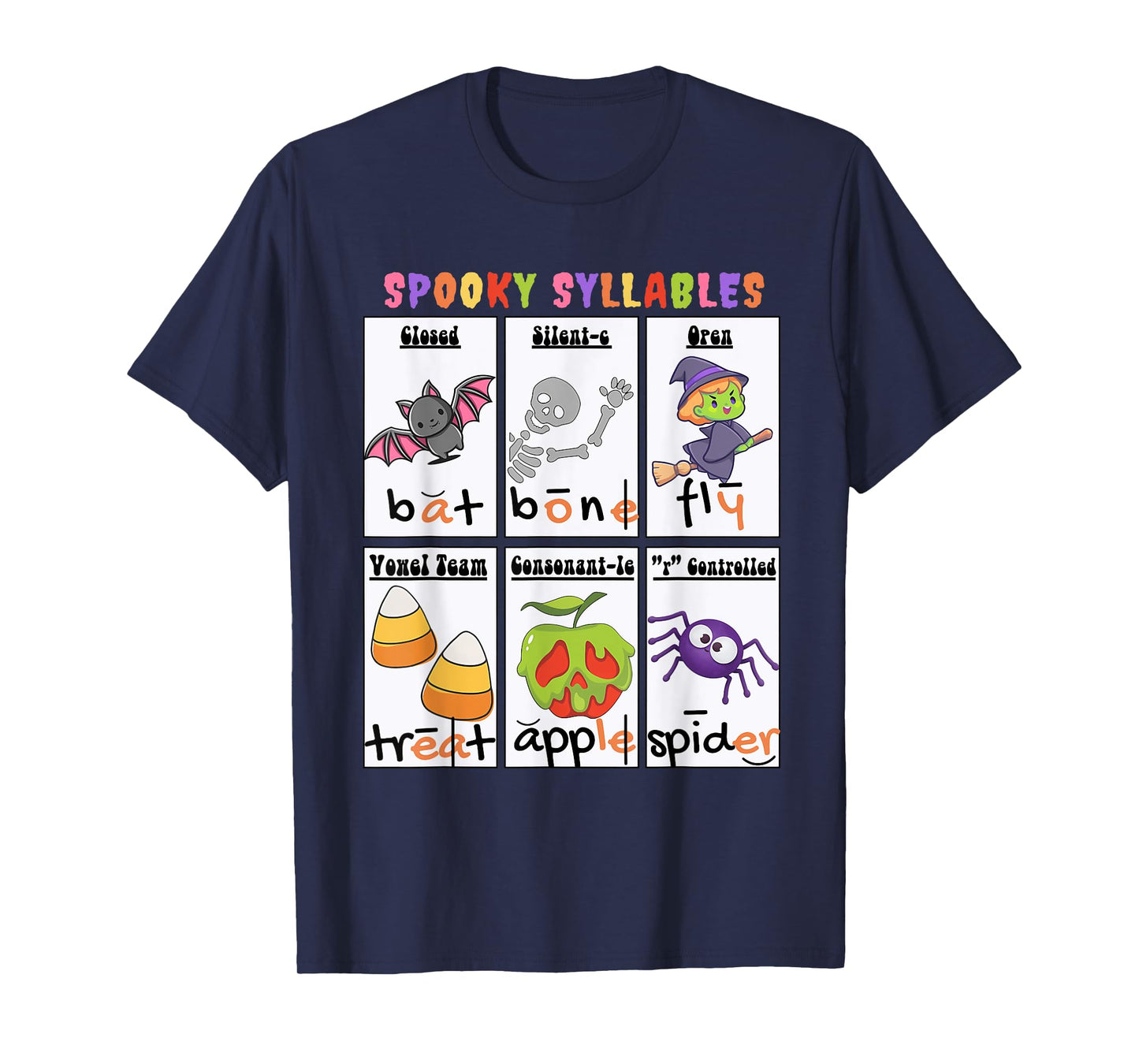 Spooky Syllables Funny Halloween T-Shirt