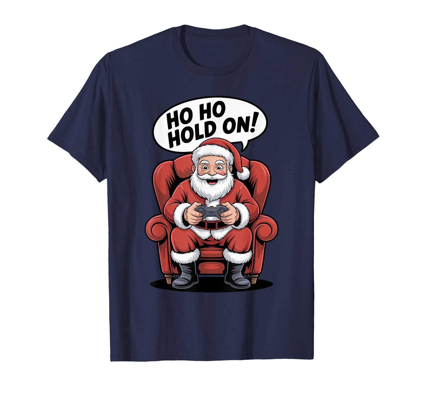 Santa Gaming Christmas Funny Video Gamer Xmas Holiday T-Shirt