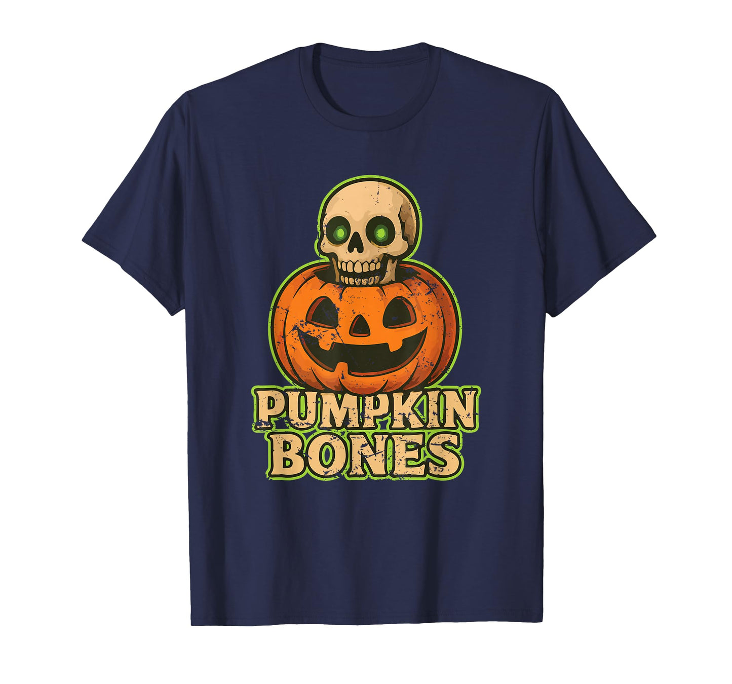 Pumpkin Bones Head and Pumpkin T-Shirt