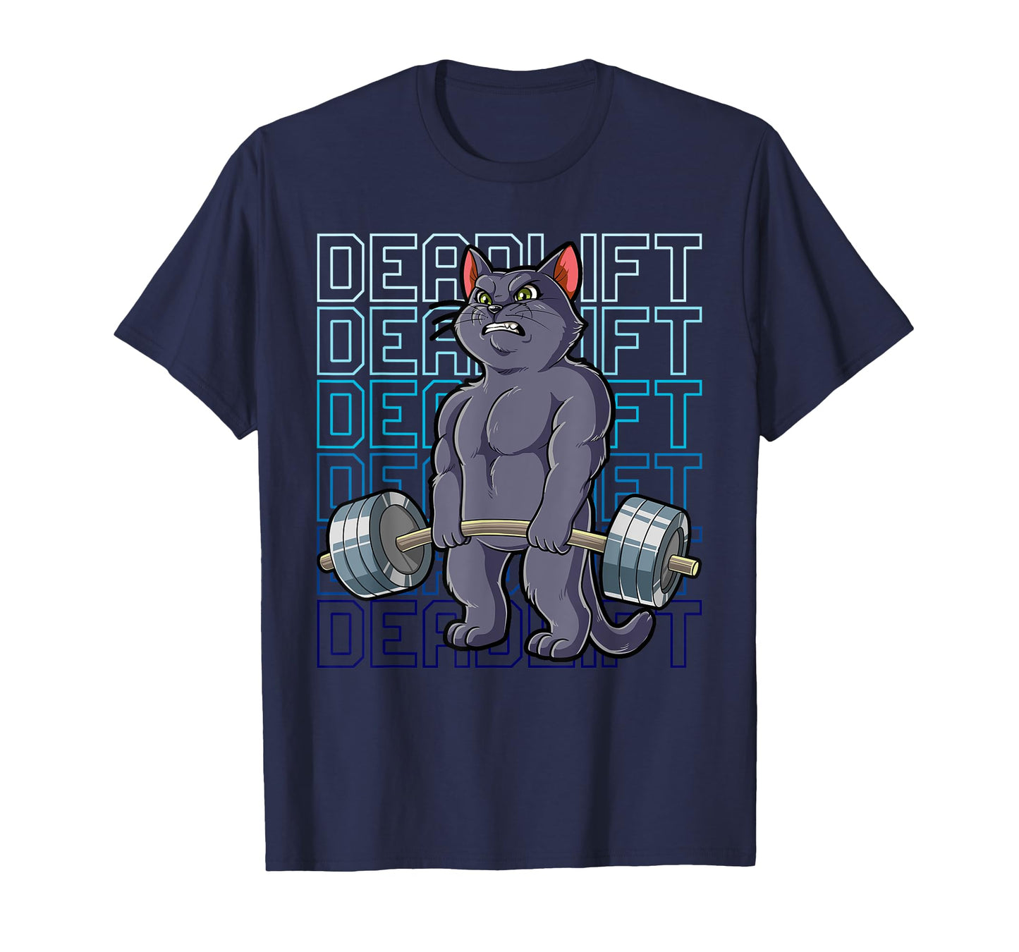 Cat Gym Weight Training Deadlift Men Women T-Shirt