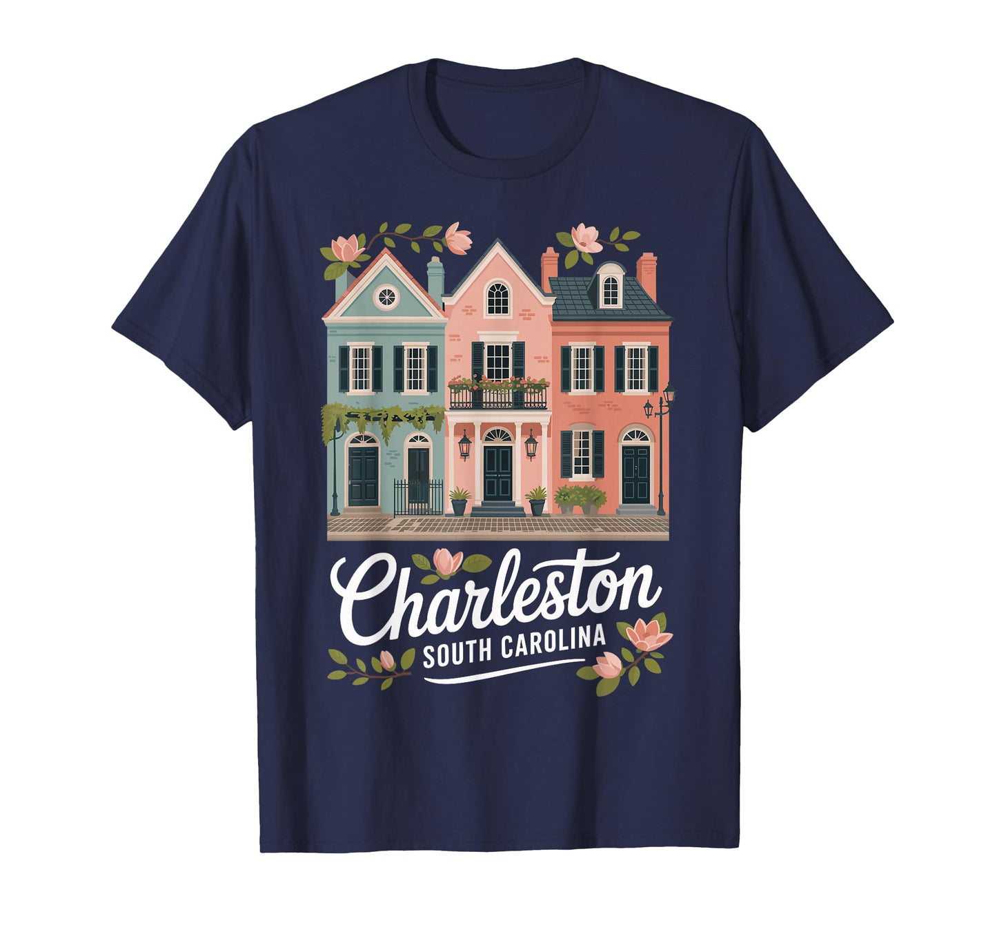 Charleston South Carolina pastel homes harbor Charleston T-Shirt