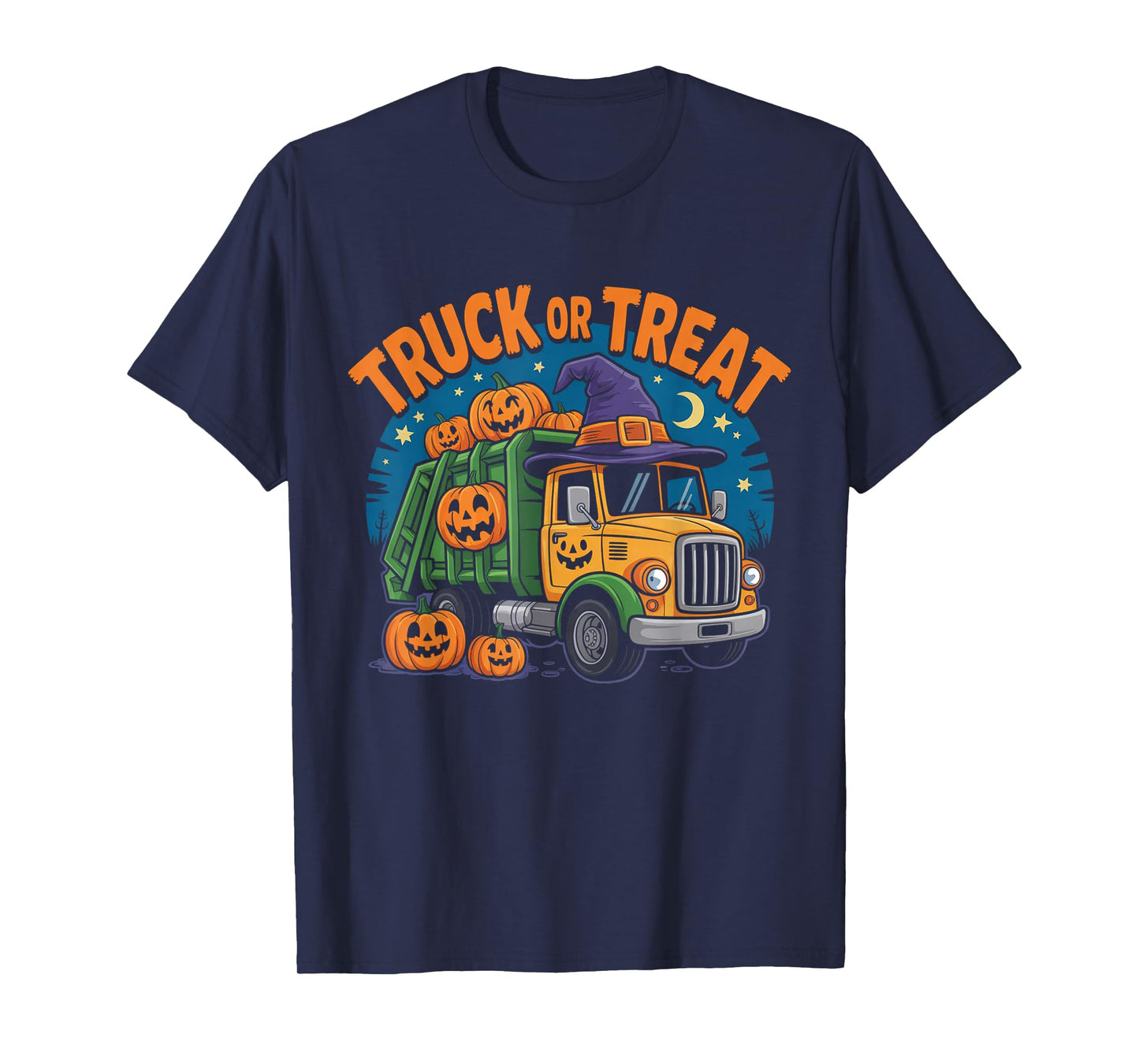 Truck Or Treat Halloween Pumpkin Costume Funny T-Shirt