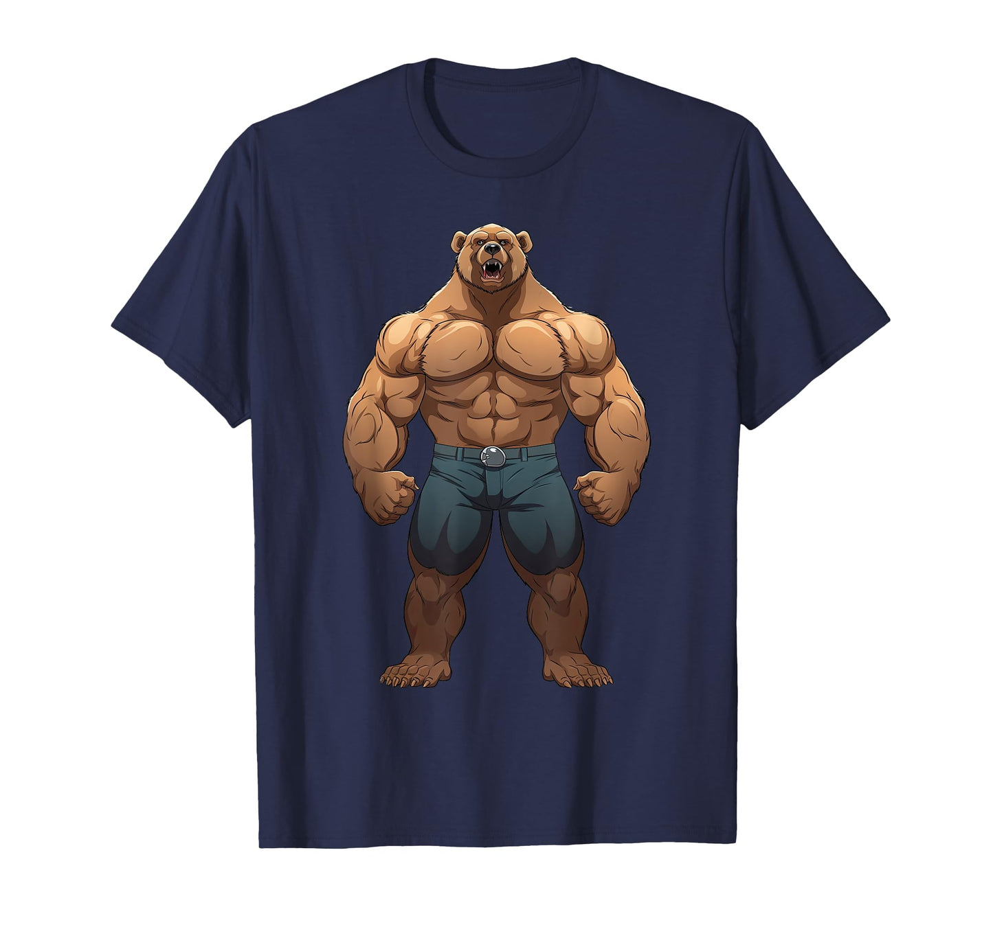 Bear Bodybuilder Muscular Body Gym Fitness Weightlifting T-Shirt