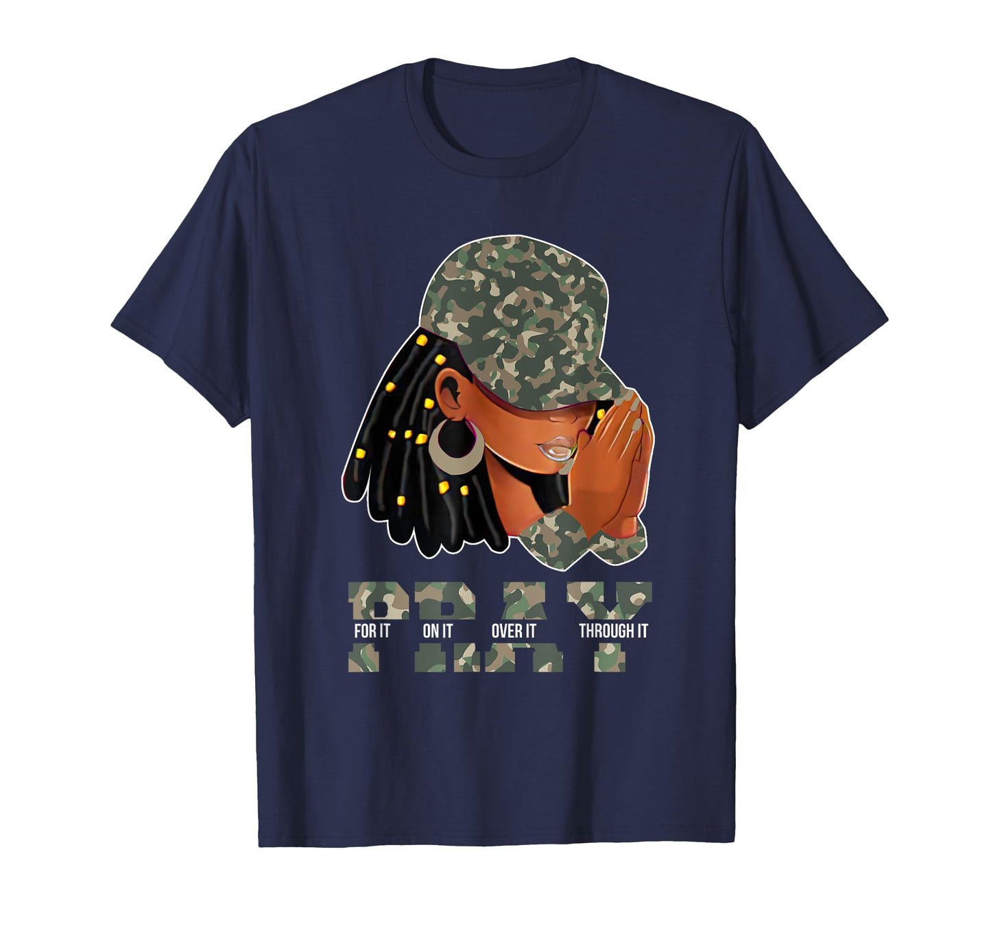 Pray On It Pray Over It Black Woman Loc'd Christian Women T-Shirt