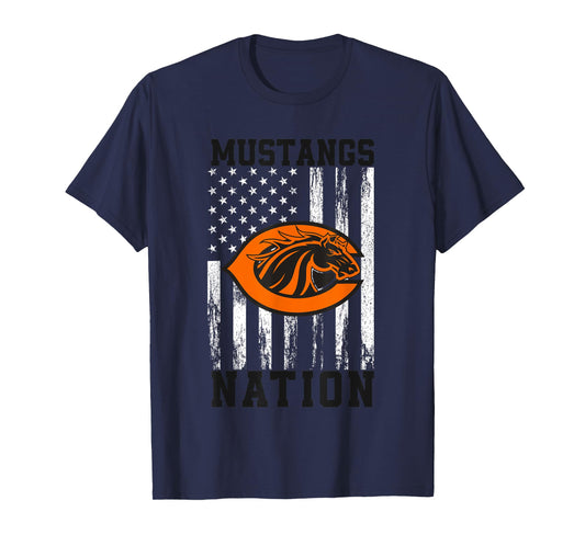 Clio Mustangs Logo Nation HS T-Shirt