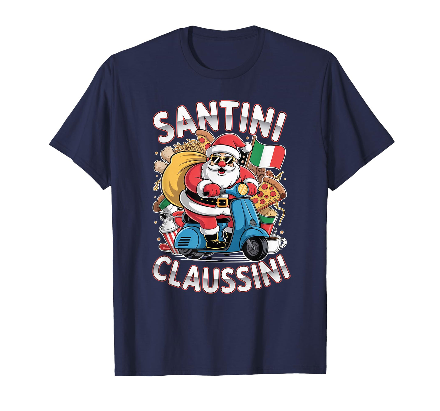 Italian Brainrot Christmas Santini Claussini Funny Santa T-Shirt
