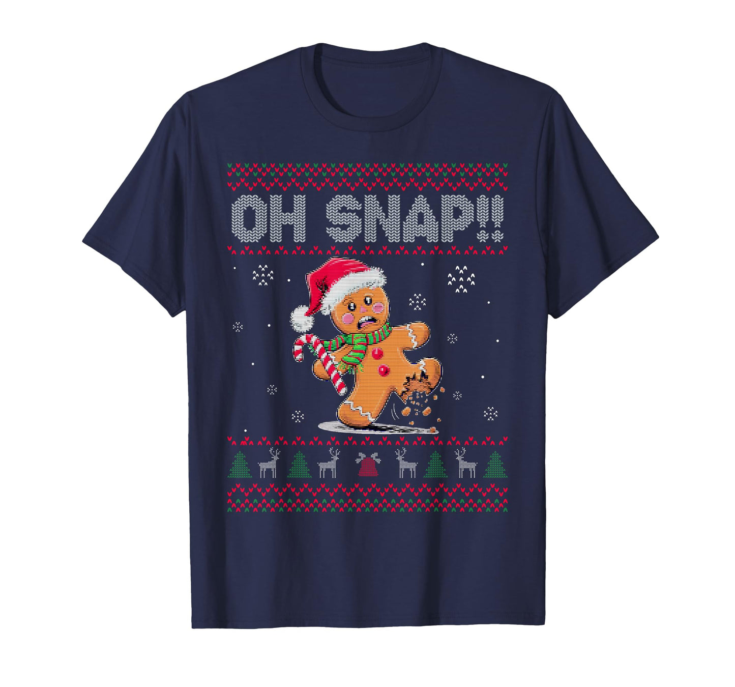 Funny Oh Snap Gingerbread Ugly Christmas Costume Women Men T-Shirt