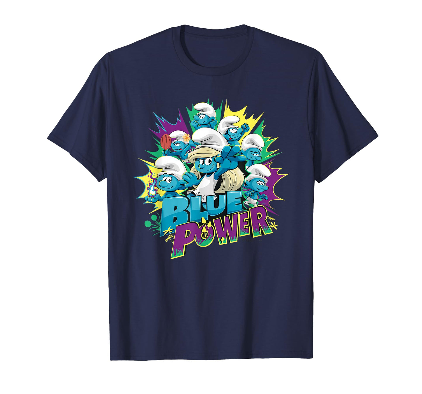 The Smurfs Movie Village Blue Power Smurfette T-Shirt