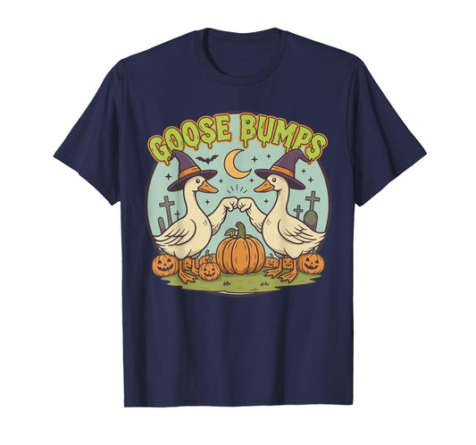 Cute Spooky Goose Shirt, Funny Halloween Goose Bumps T-Shirt