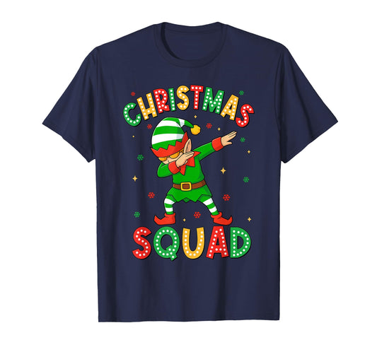 Dabbing Christmas Squad Santa Elf Family Matching Pajamas T-Shirt