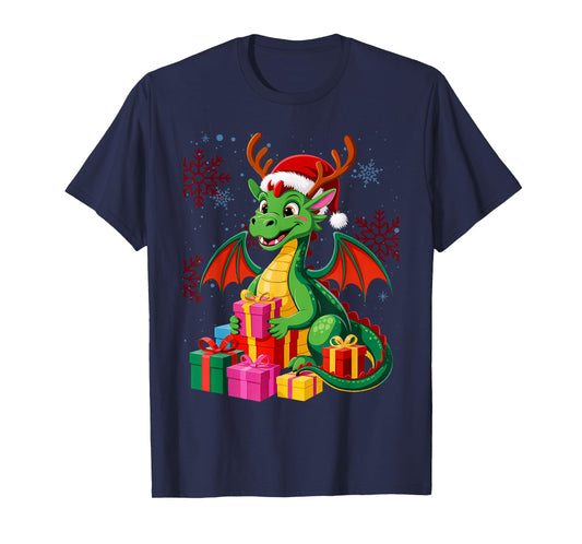 Dragon Santa Claus Ugly Christmas Sweater Dinosaur Dino T-Shirt