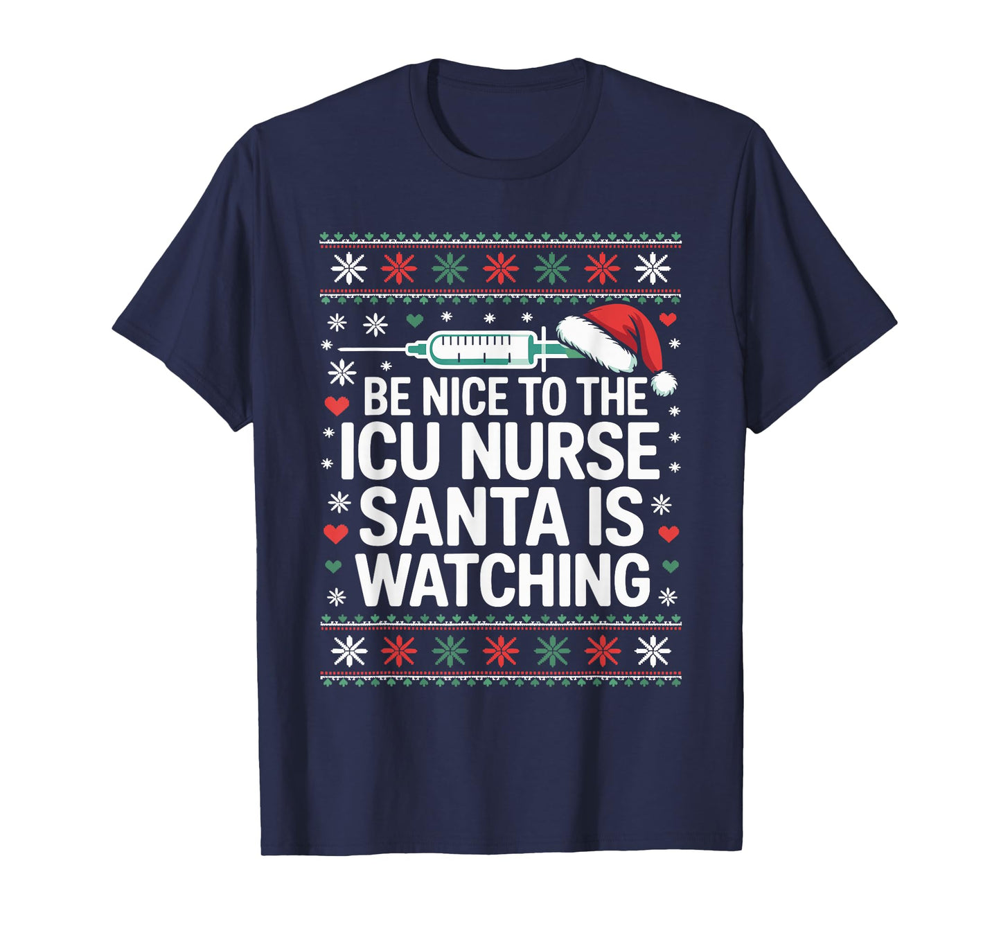 Funny ICU Nurse Ugly Christmas Sweater Critical Care Xmas T-Shirt