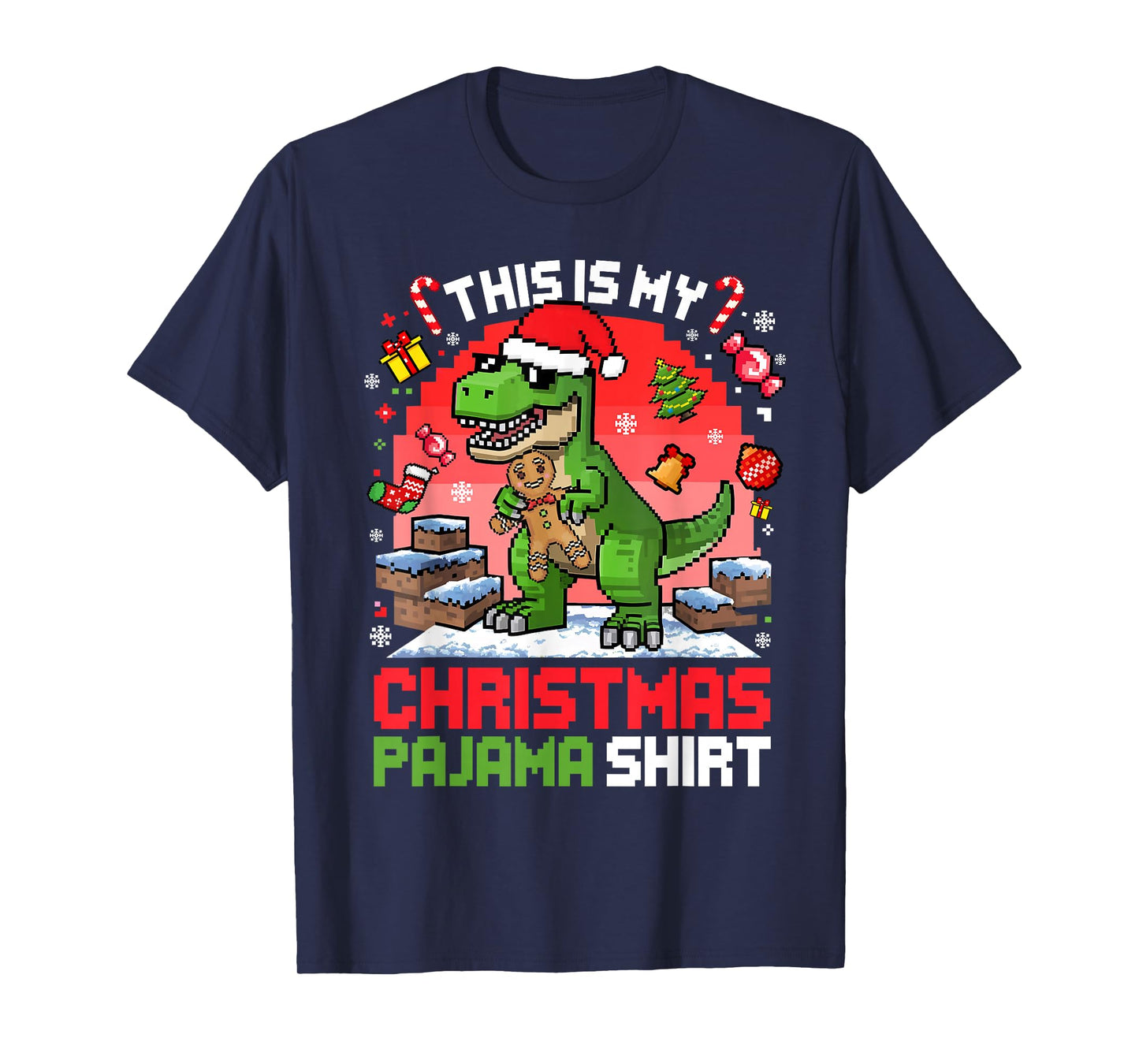 This is My Christmas Pajama Shirt Holiday T-rex Dinosaur T-Shirt