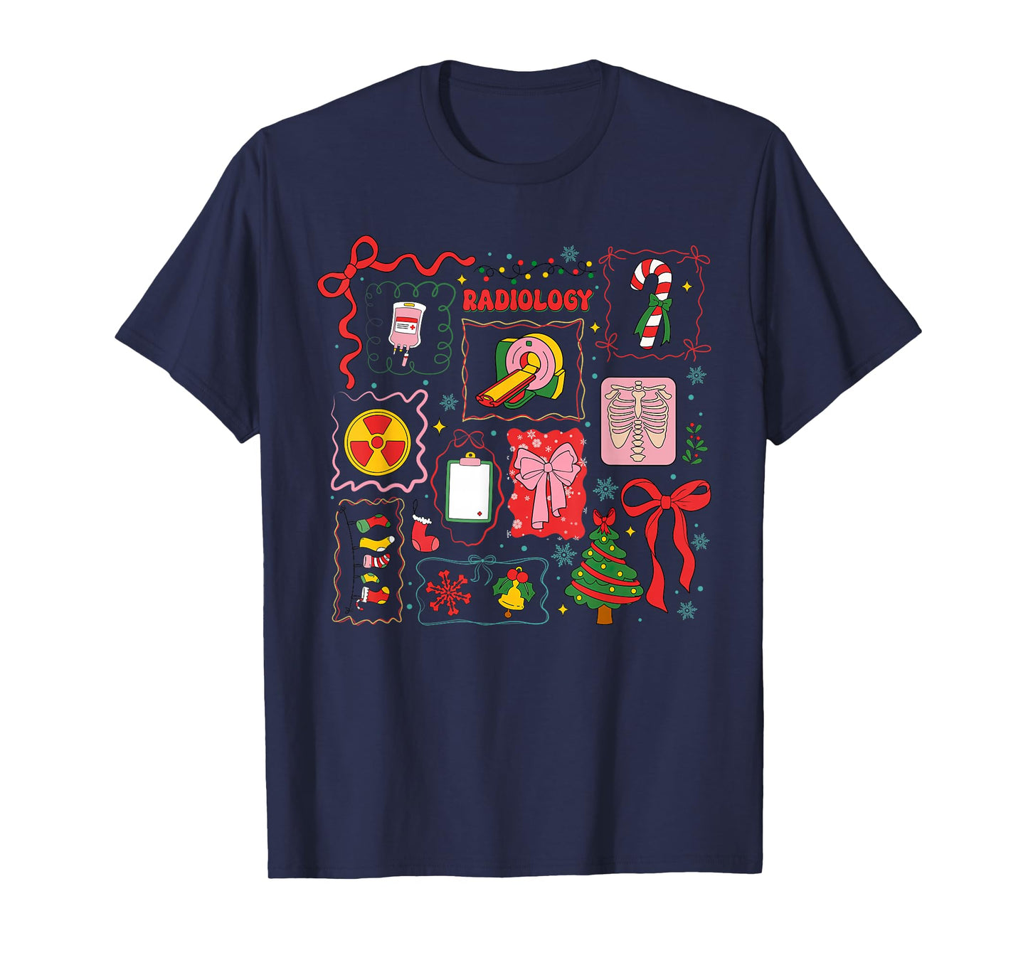 Radiology Christmas Coquette Bow X-Ray Tech Radiology Xmas T-Shirt