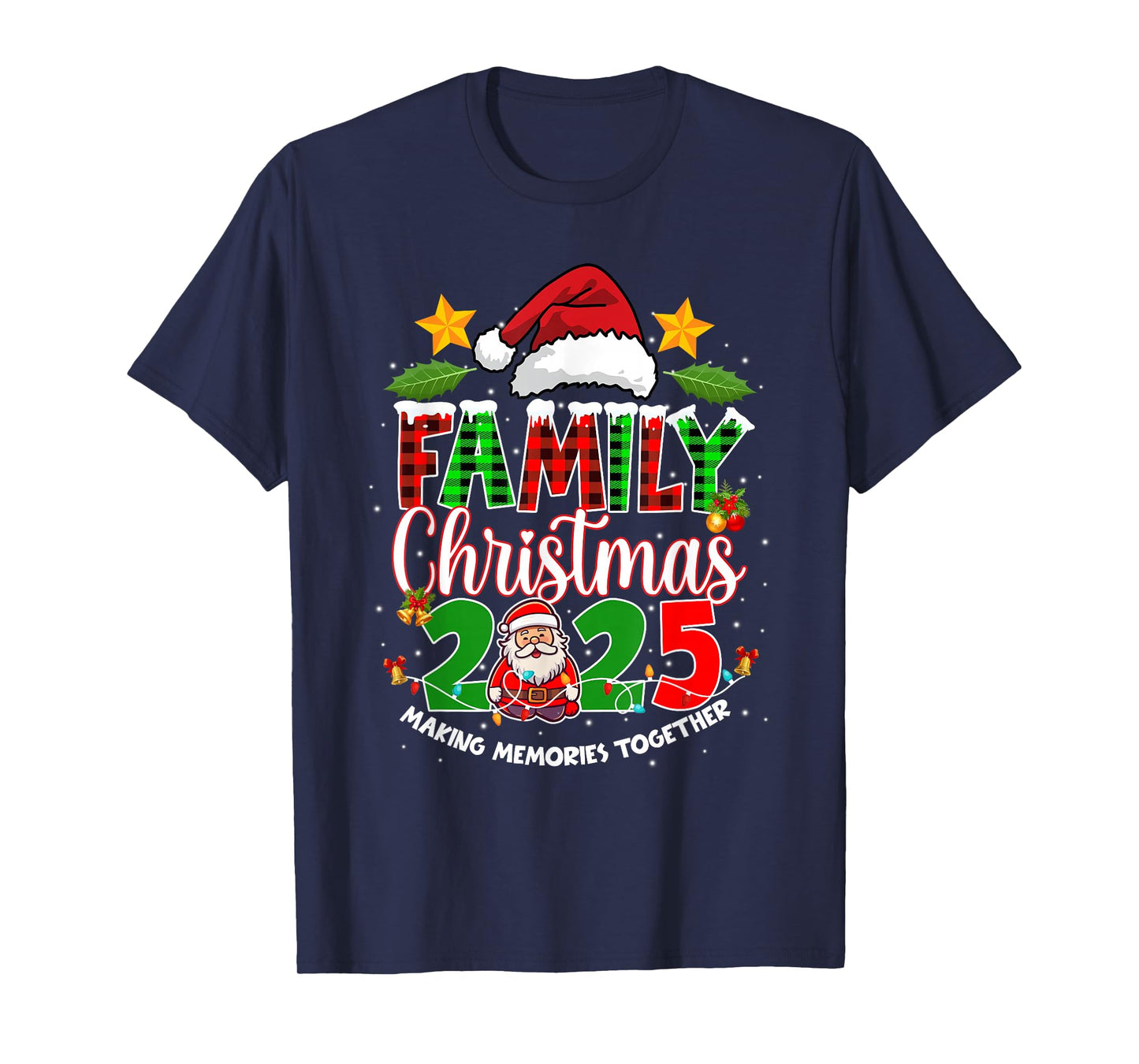 Family Christmas 2025 Matching Squad Santa Hat Xmas Pajama T-Shirt