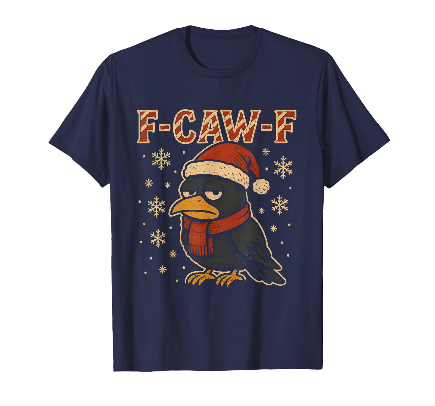 Funny Crow Christmas Shirt F Caw F Santa Xmas FCawF Raven T-Shirt