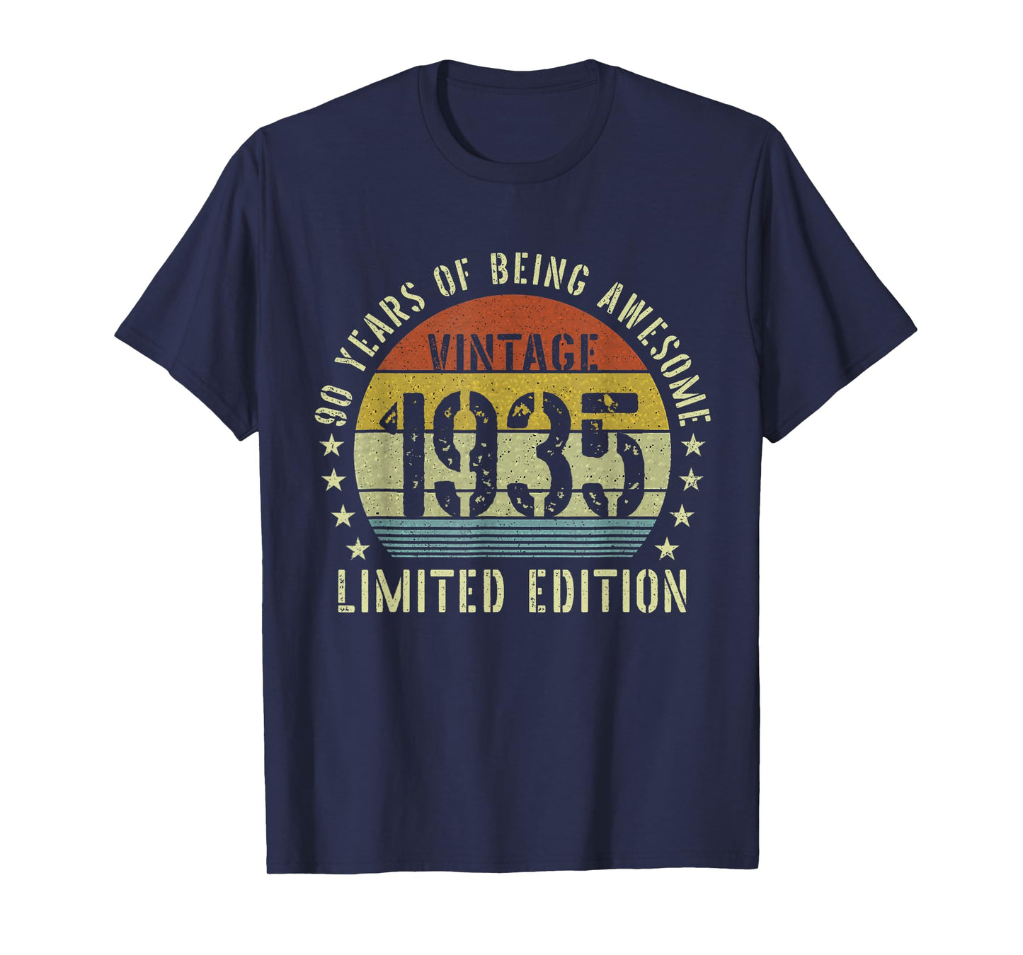 Vintage 1935 90th Birthday Gifts 90 Year Old Women Men T-Shirt