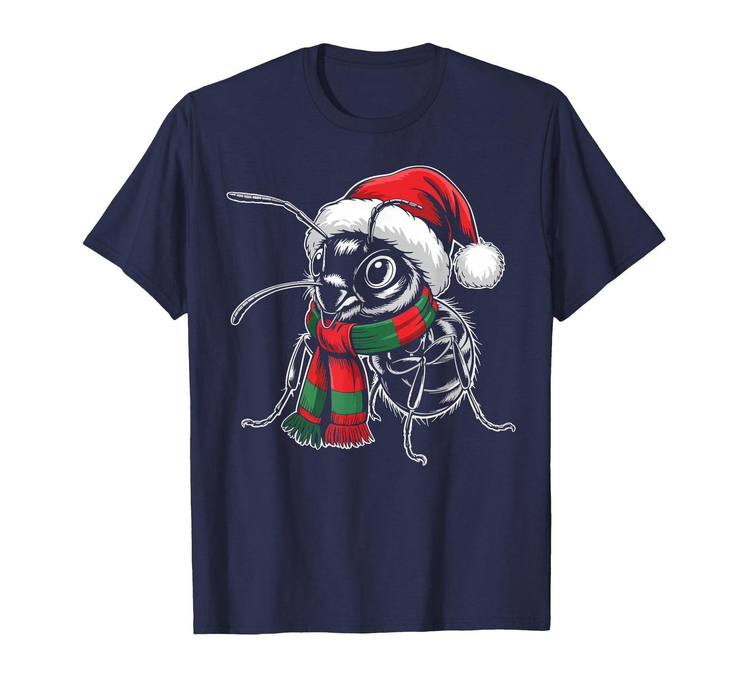 Ant Xmas Santa Hat Scarf Christmas Costume T-Shirt