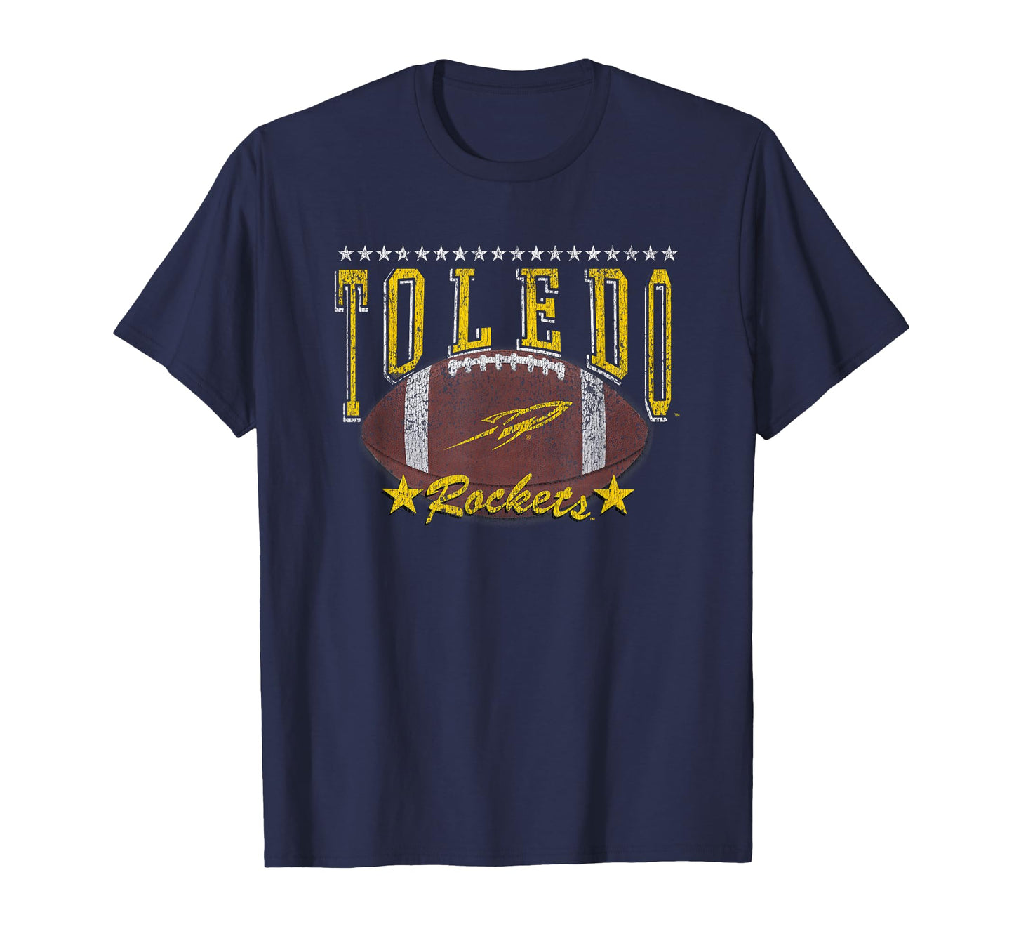 Toledo Rockets Football Vintage Stars Navy T-Shirt