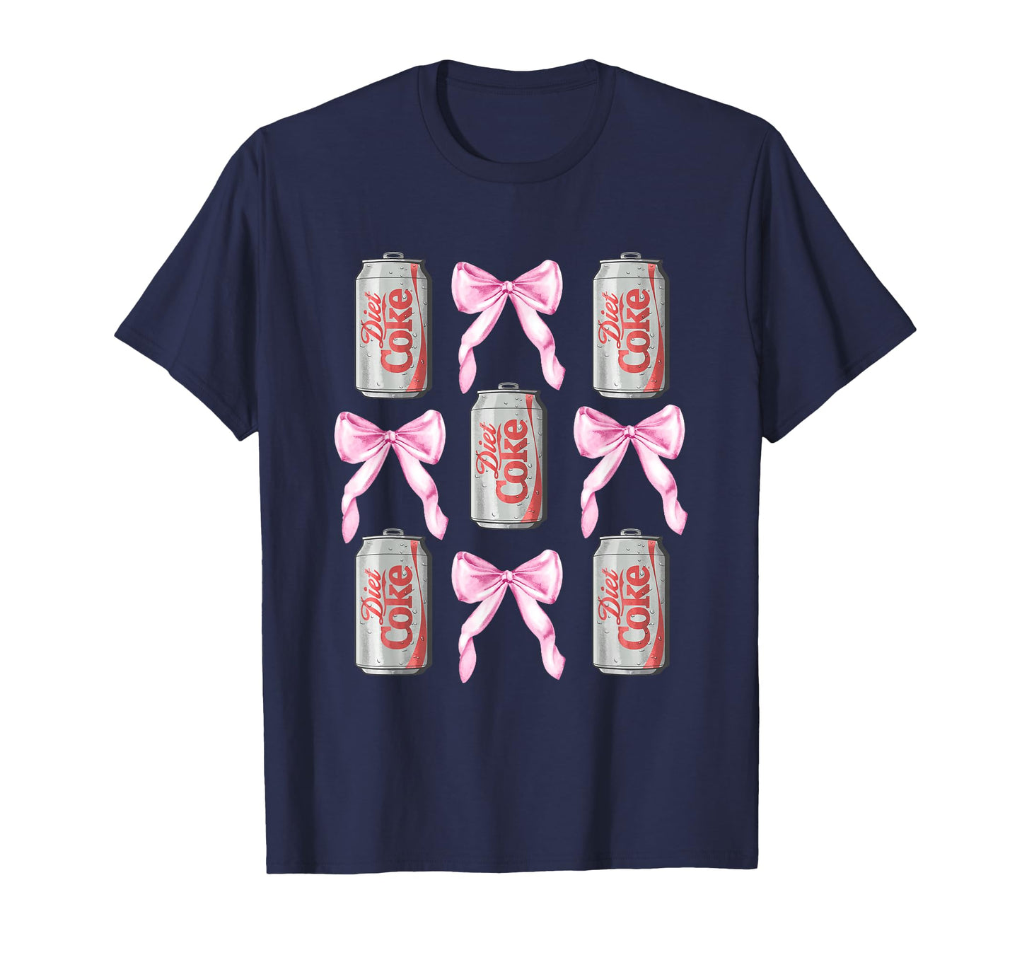 Coca-Cola Diet Coke & Pink Bows Collage Logo Vintage T-Shirt