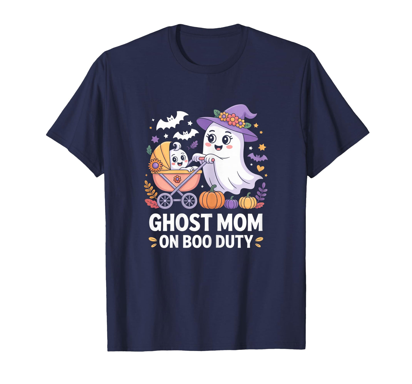 Ghost Mom On Boo Duty Cute Halloween Woman Mom Shirt T-Shirt