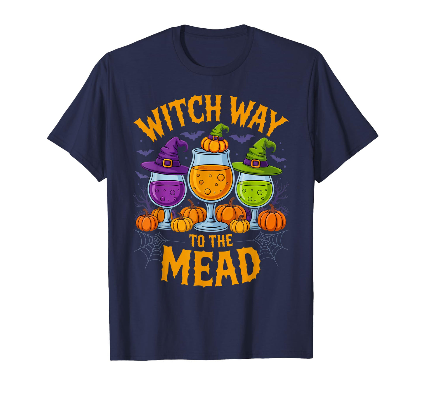 Witch Way to The Mead Spooky Halloween Drinking Humor T-Shirt