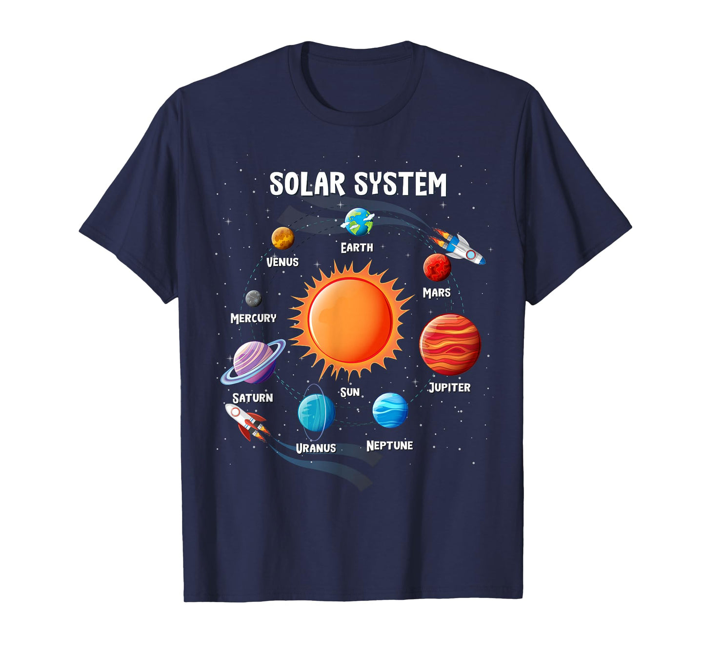 Funny Solar System Astronauts Space Video Games Men Women T-Shirt