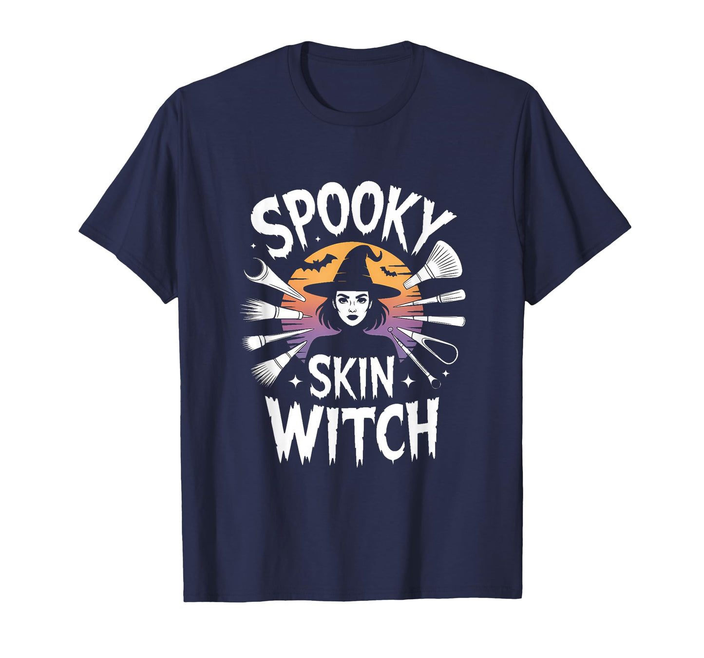 Spooky Skin Witch Halloween Esthetician Retro T-Shirt