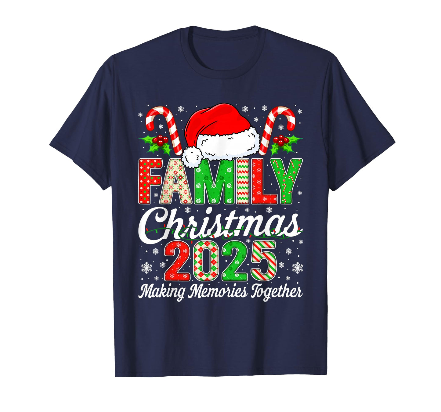 Family Christmas 2025 Squad Santa Elf Xmas Matching Outfit T-Shirt