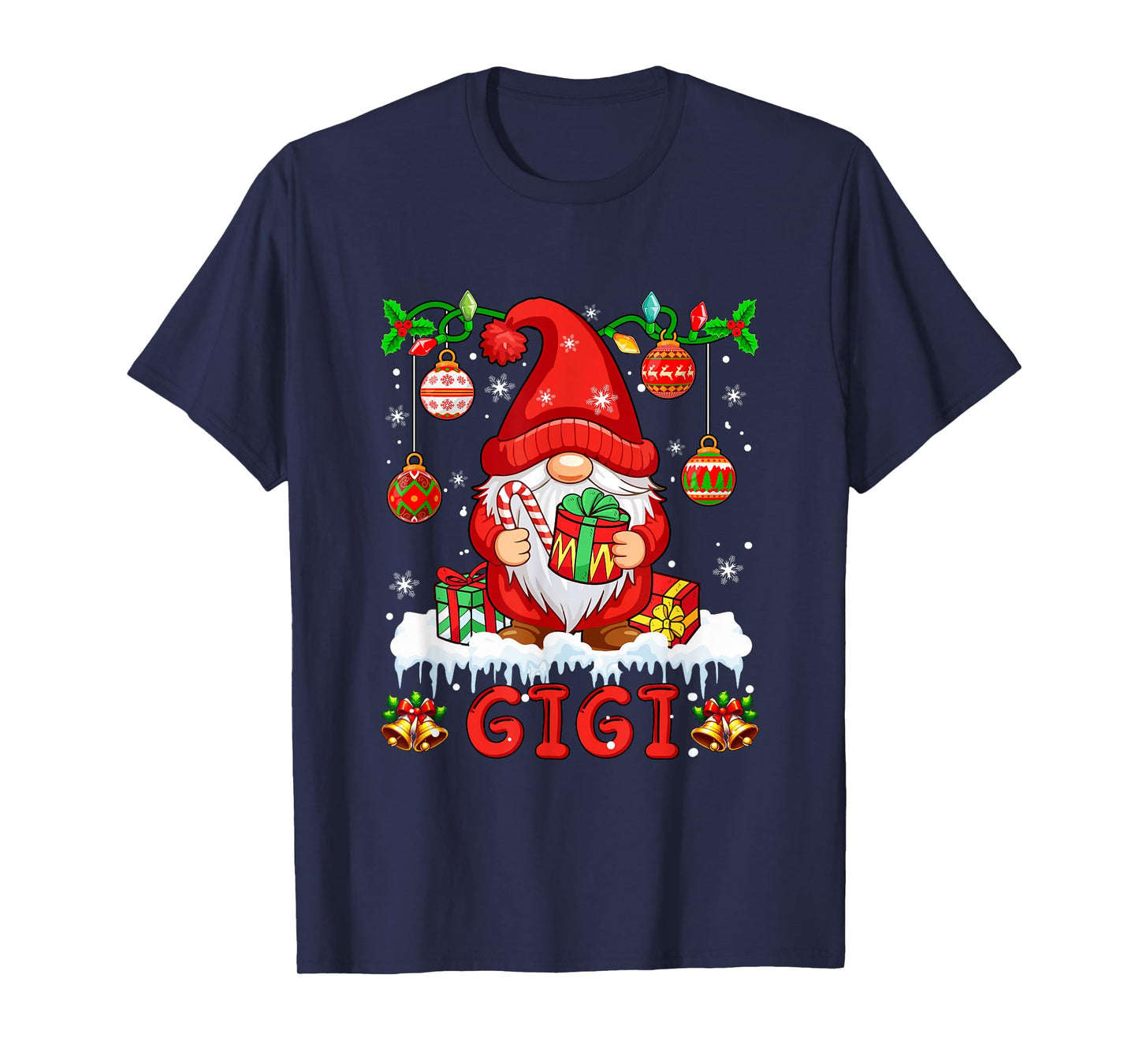 Gigi Christmas Gnome Colorful Lights Matching Family Group T-Shirt