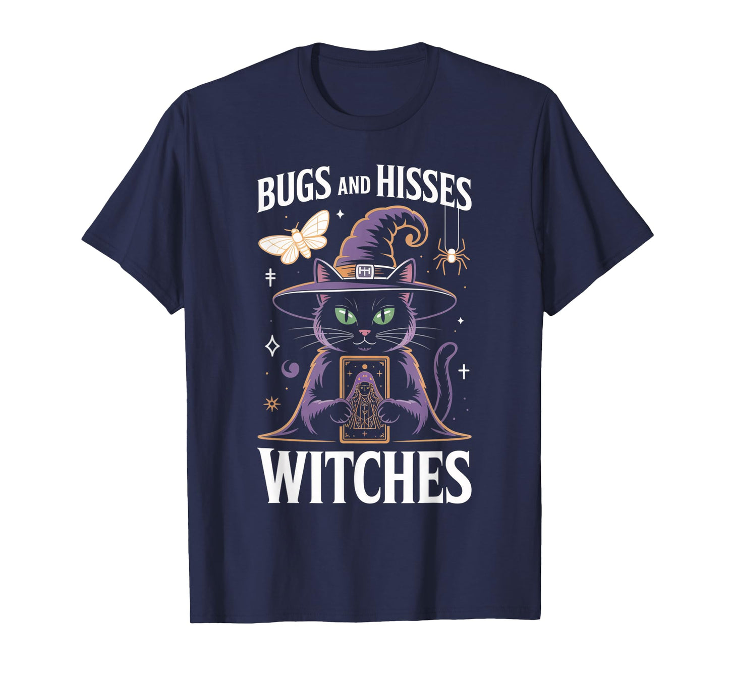 Bugs and Hisses Witches Tarot Cat Occult Mystical Apparel T-Shirt