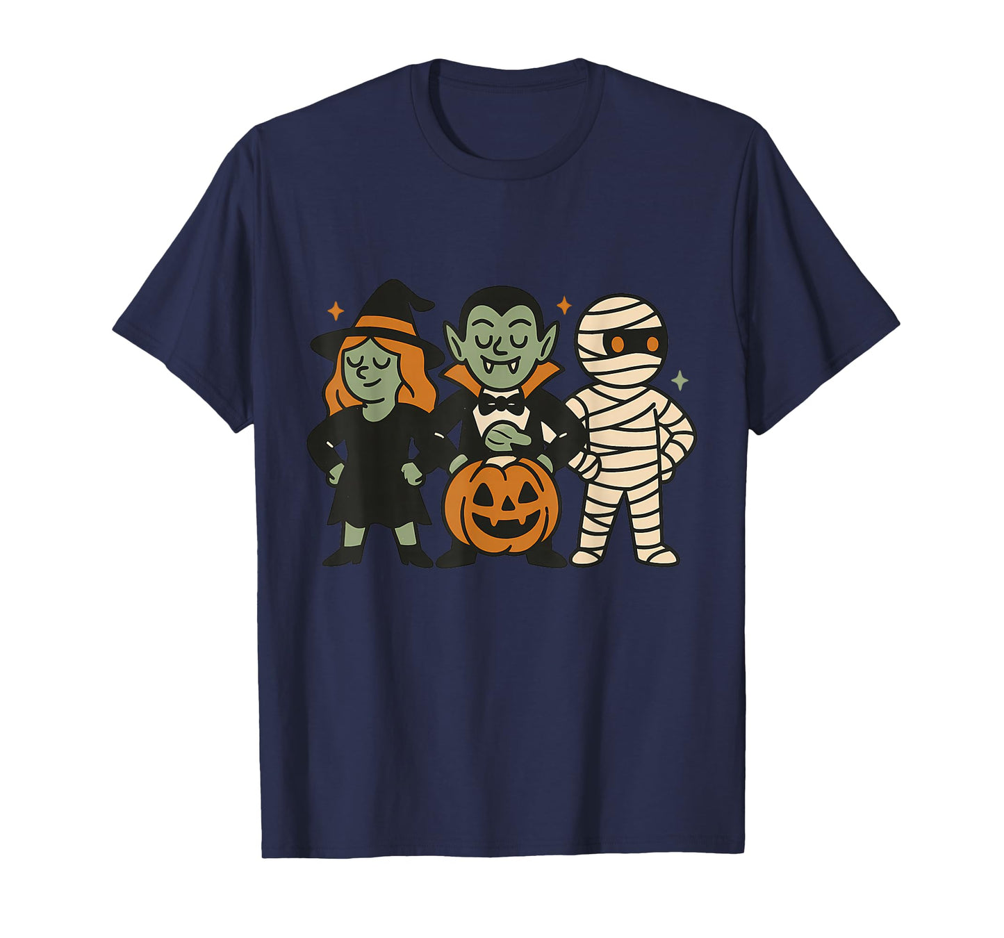 Spooky Squad Halloween Fun: Witch, Vampire, Mummy T-Shirt
