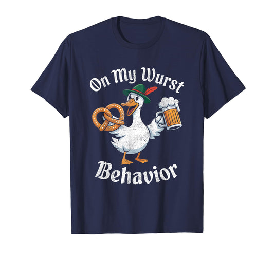 On My Wurst Behavior Oktoberfest Funny German American Humor T-Shirt