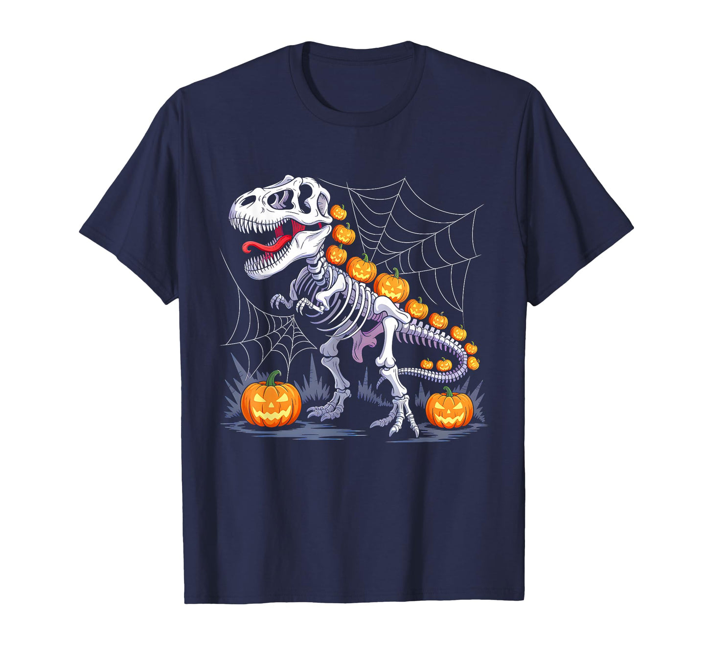 Funny Halloween Dinosaur T rex Pumpkin Horror Party Costume T-Shirt