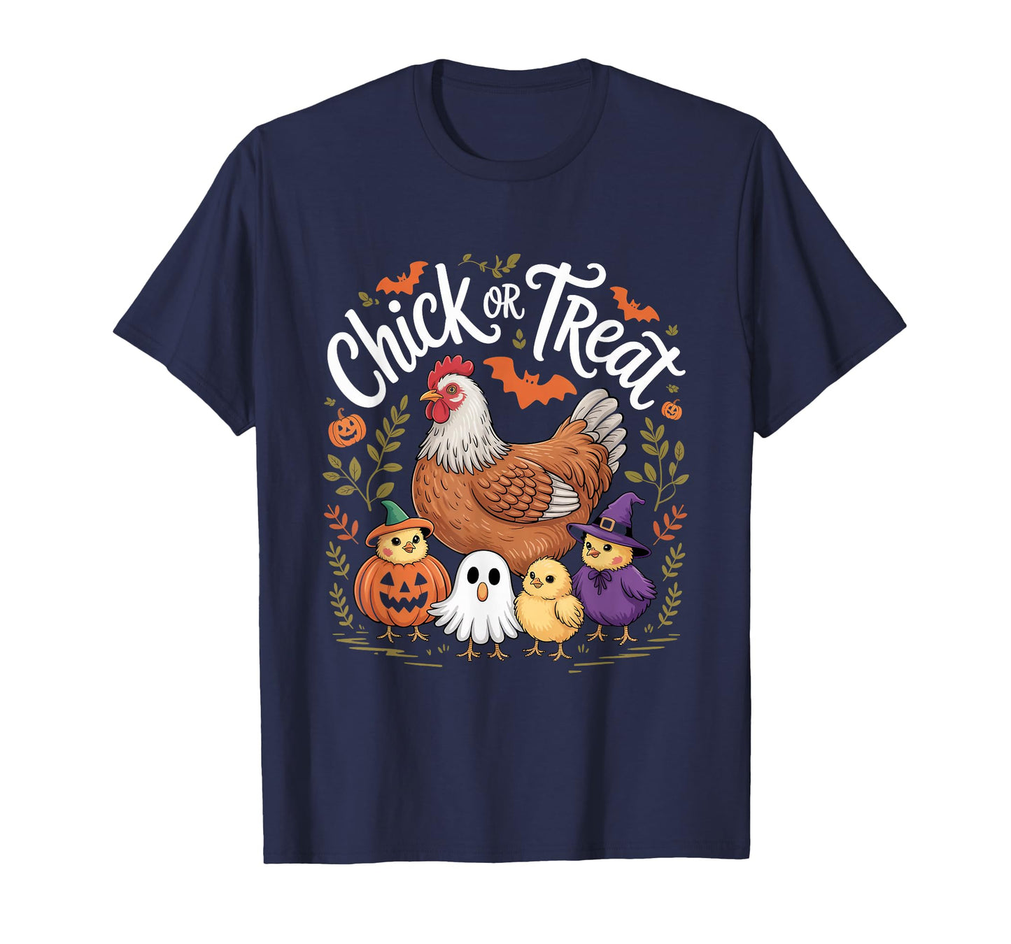 Chick or Treat Chicken Halloween Season Funny Witch Costume T-Shirt