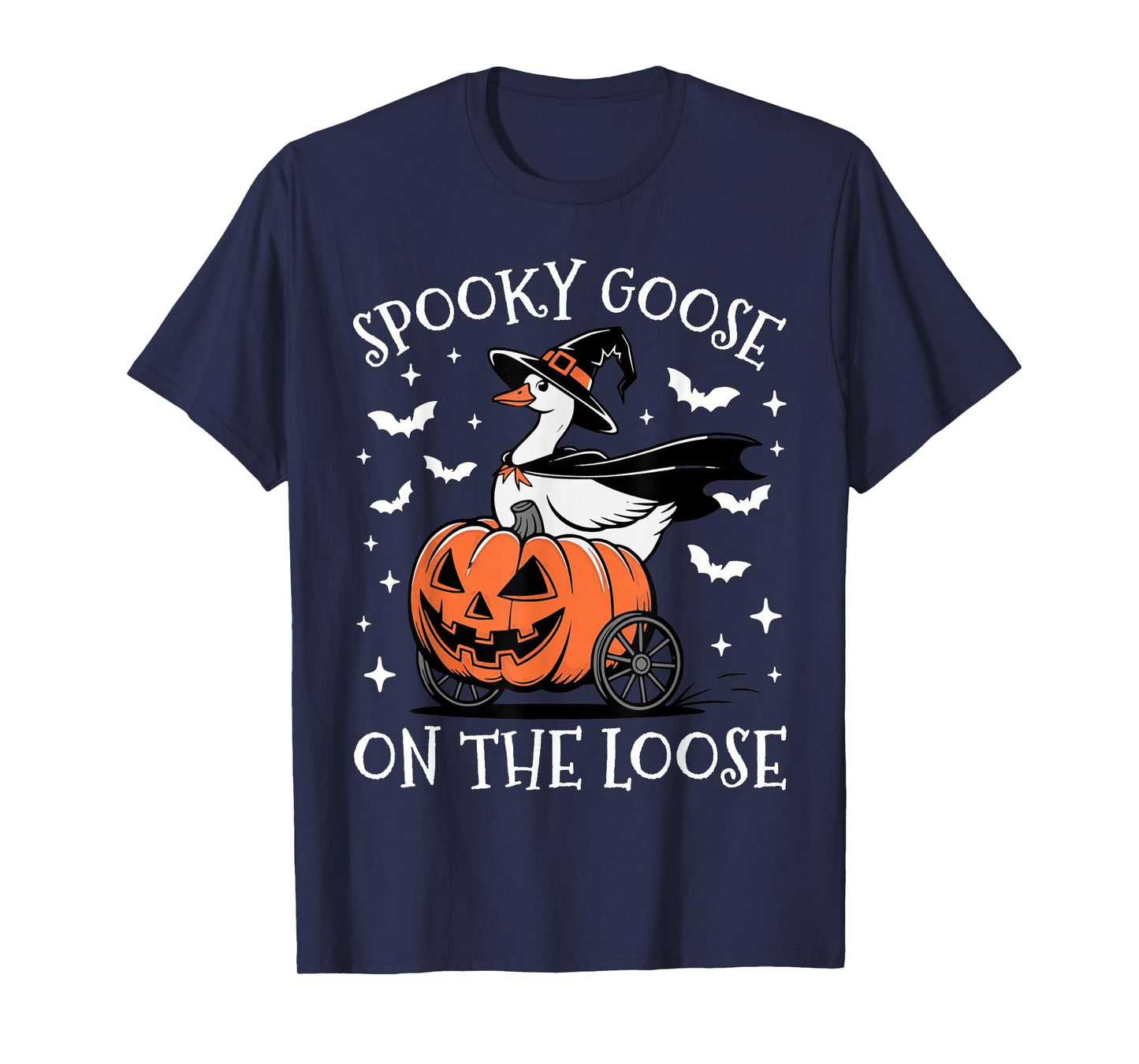 Spooky Goose On The Loose Funny Goose Witch Animal Halloween T-Shirt