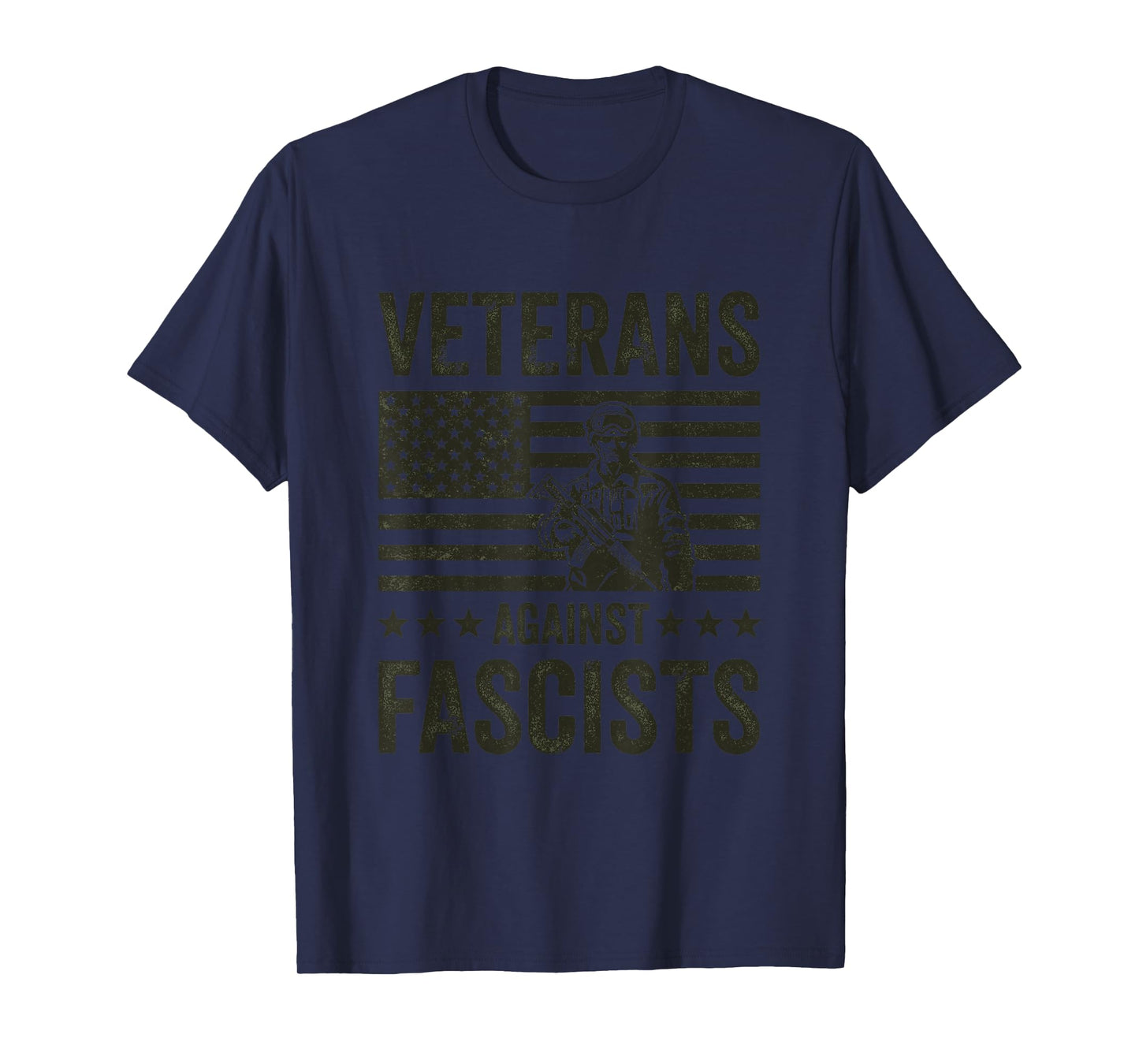 Veterans Against Fascists Vintage Patriotic Soldier US Army T-Shirt
