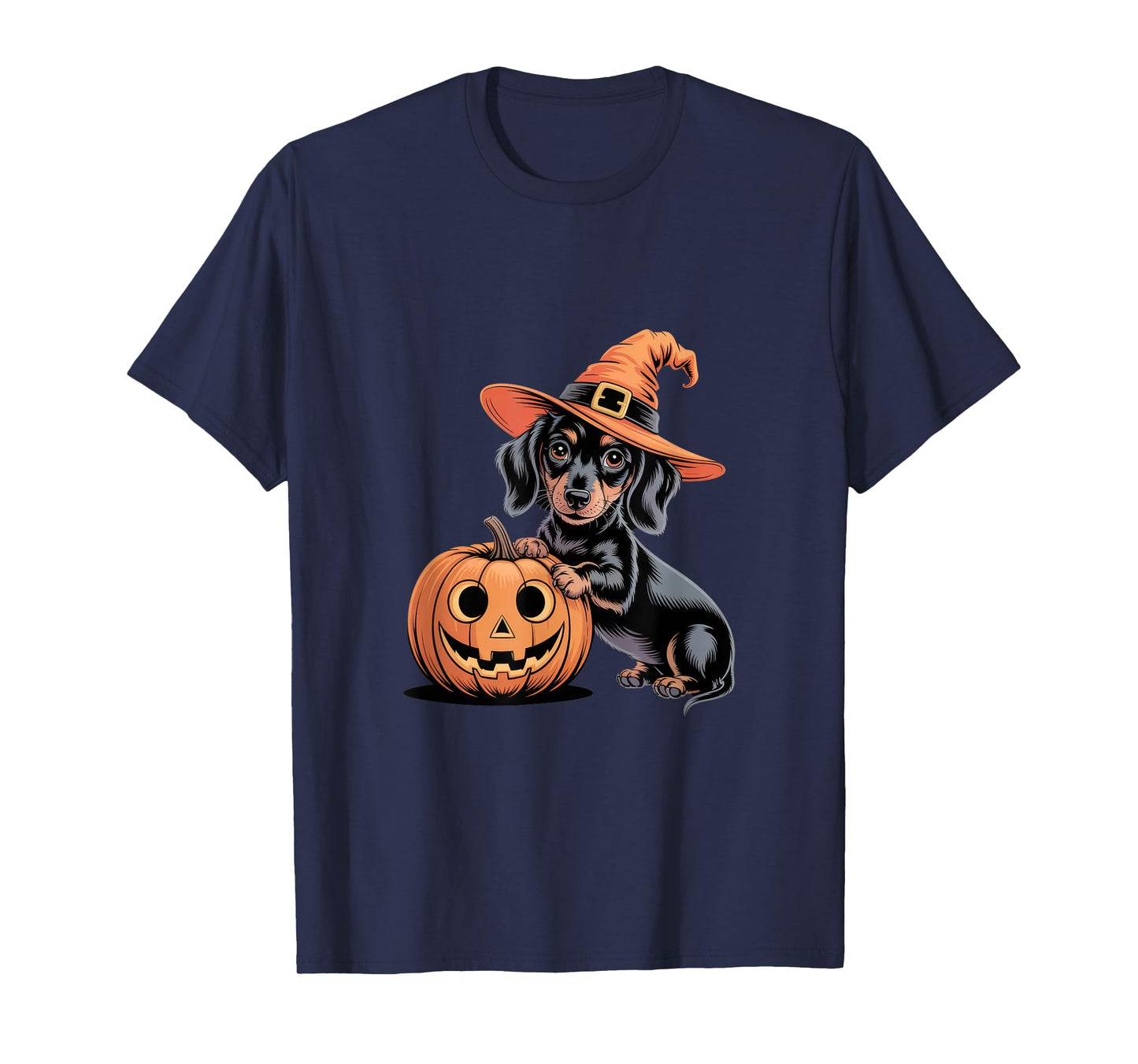 Halloween Dog Lovers Cute Dachshund Witch Pumpkin Fun T-Shirt