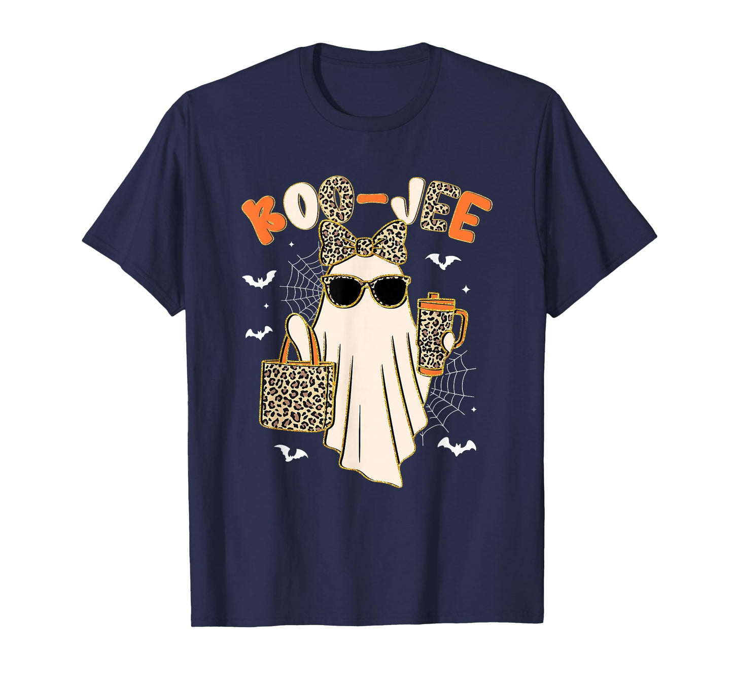 Coquette Leopard Ghost Coffee Boo-JEE Halloween Boujee Ghost T-Shirt