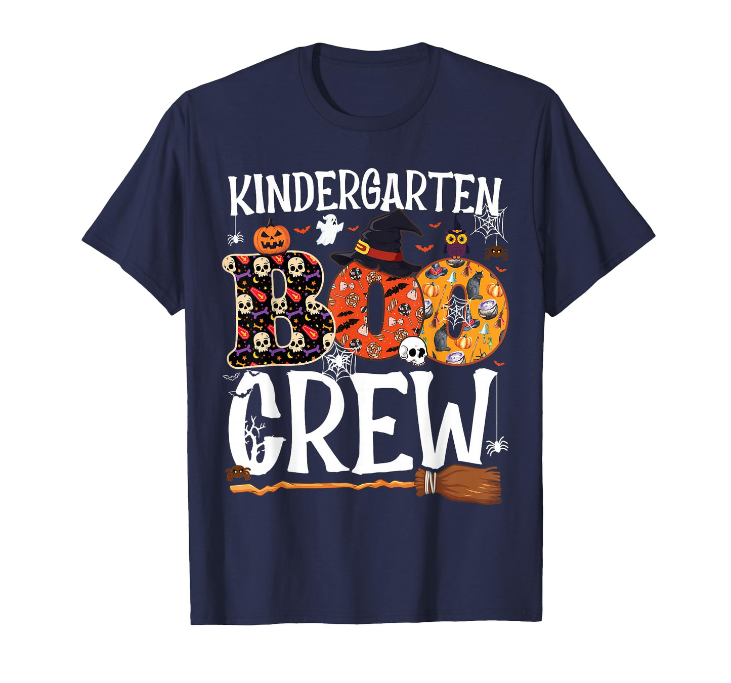 Kindergarten Boo Crew Cute Ghost Halloween Teacher Kids T-Shirt
