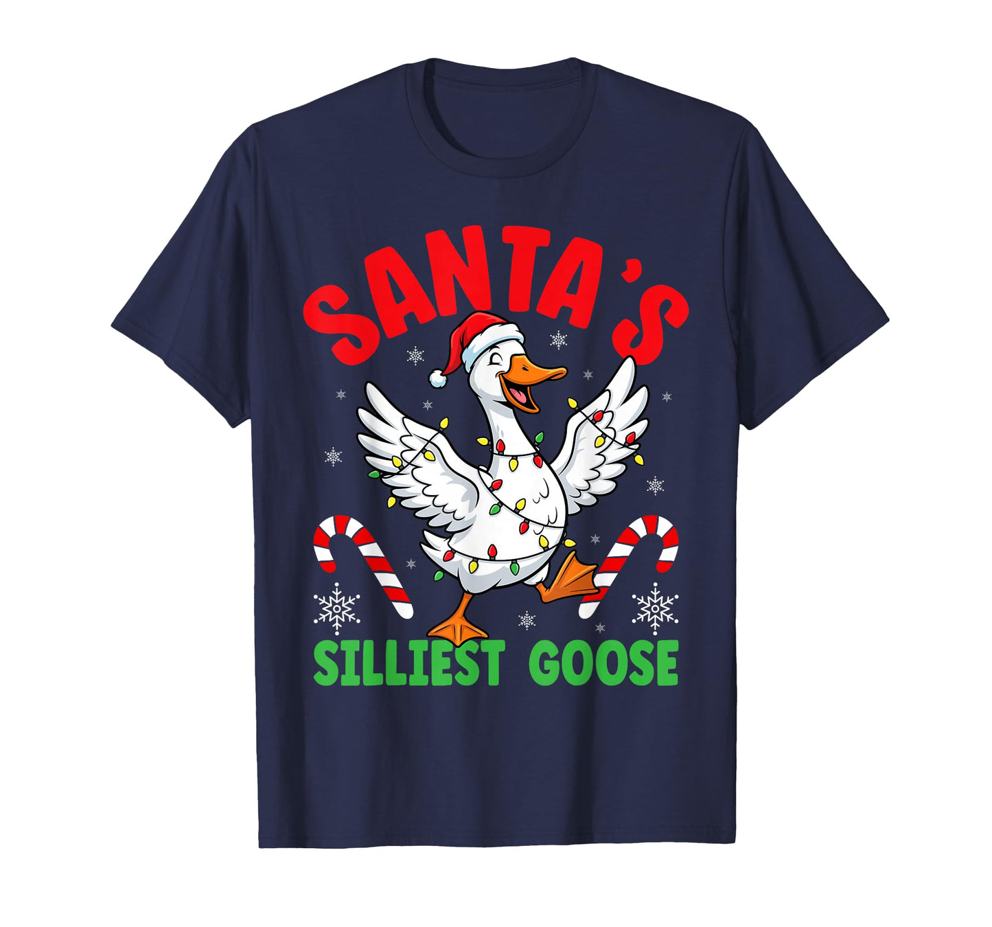 Santa's Silliest Goose Merry Christmas Silly Goose Xmas T-Shirt