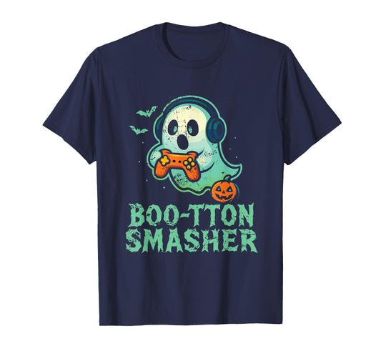Boo-tton Smasher Gaming Ghost T-Shirt