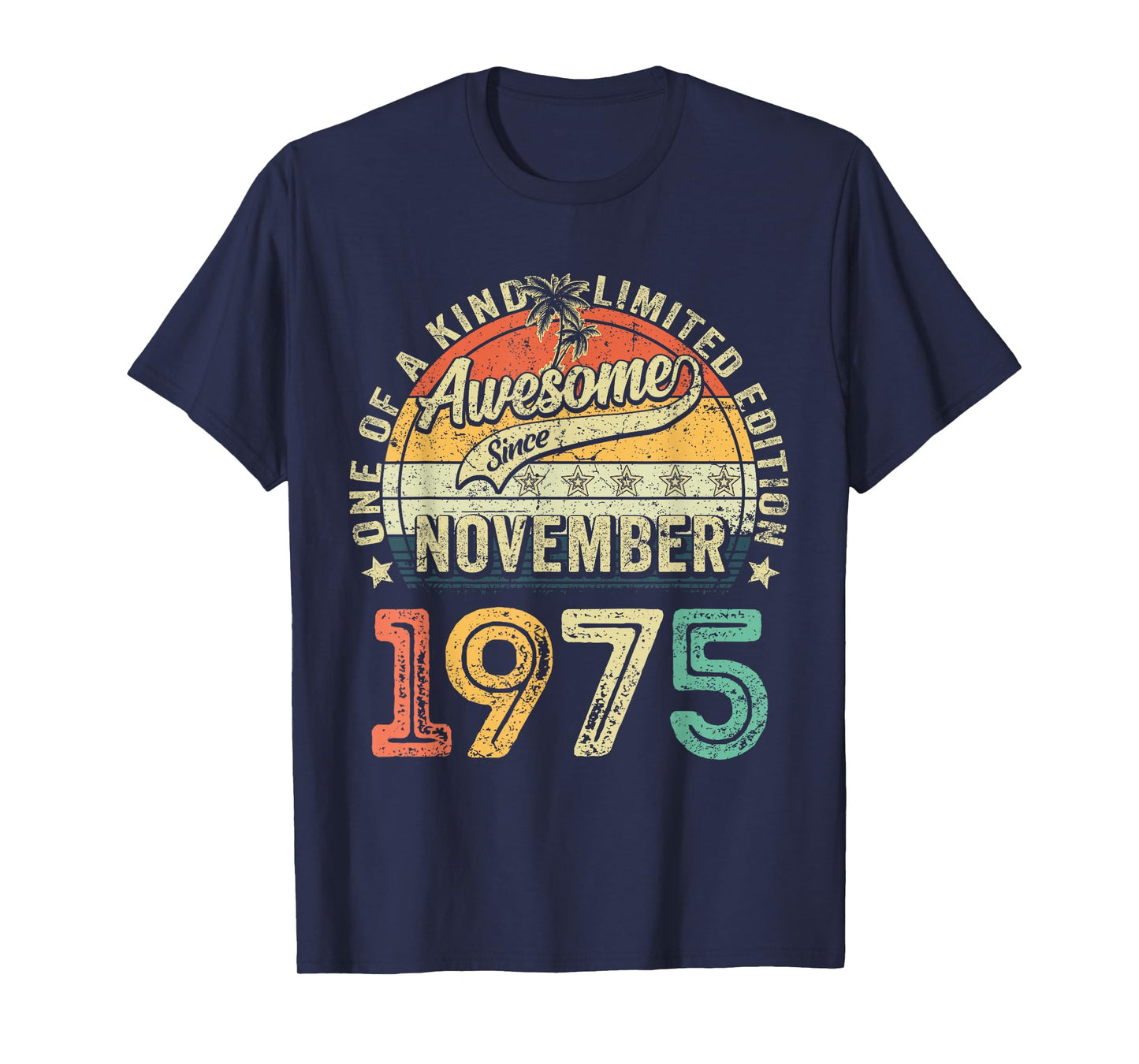 Awesome Since November 1975 Vintage 50th Birthday Gifts Men T-Shirt