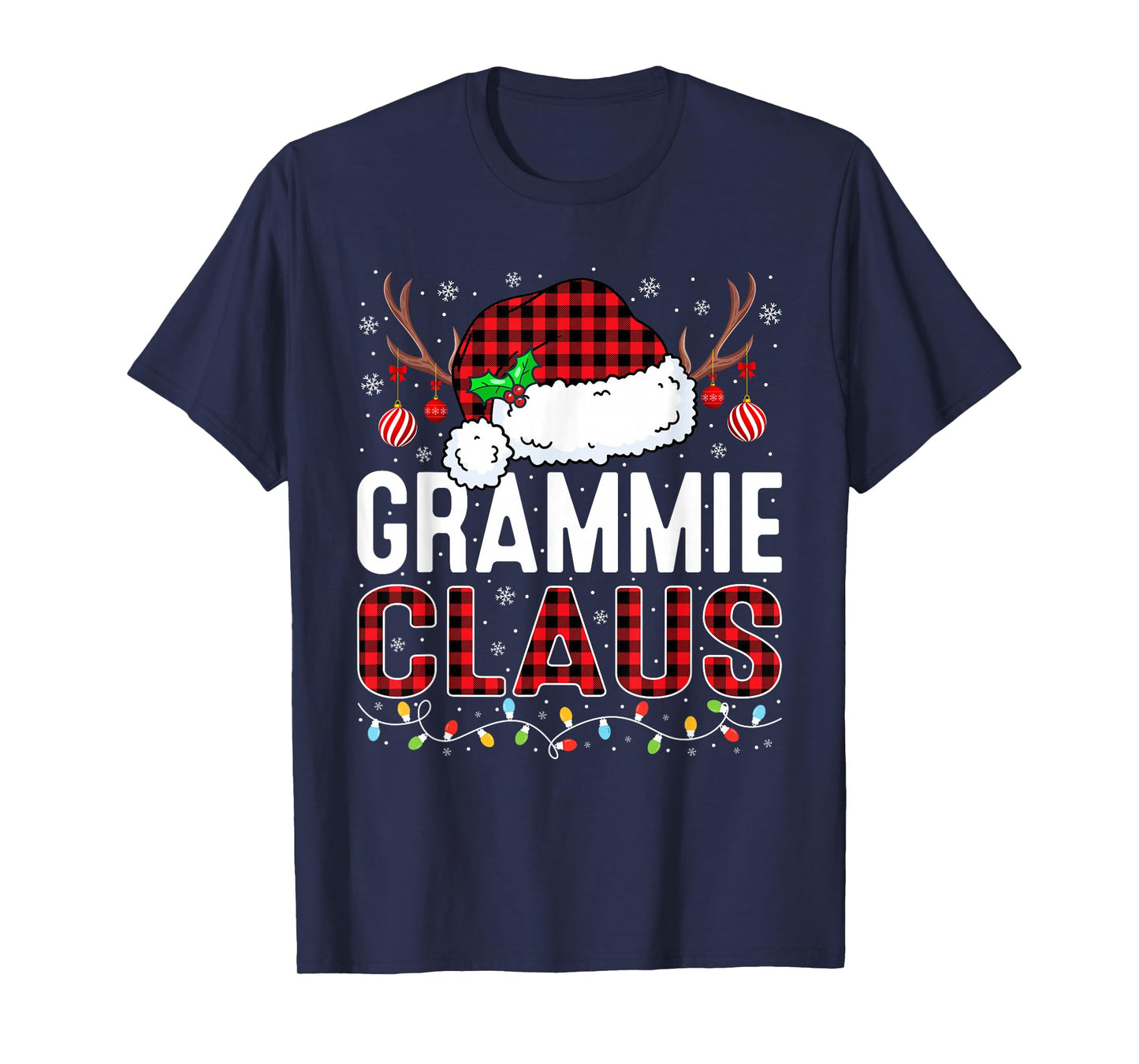 Christmas Lights Grammie Claus Family Matching Xmas Pajama T-Shirt