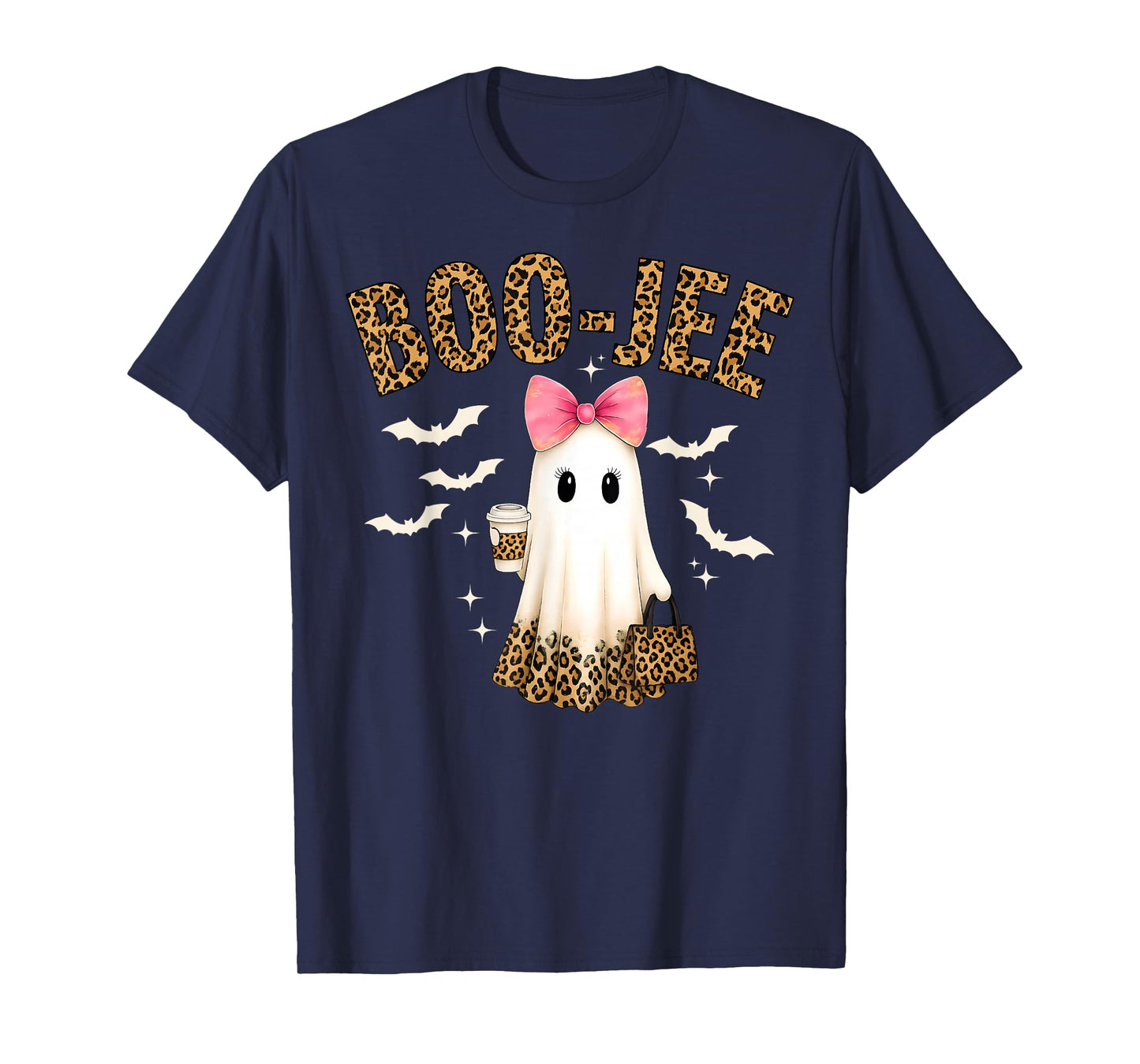 Boo JEE Boujee Pink Ghost Halloween October Vibes T-Shirt